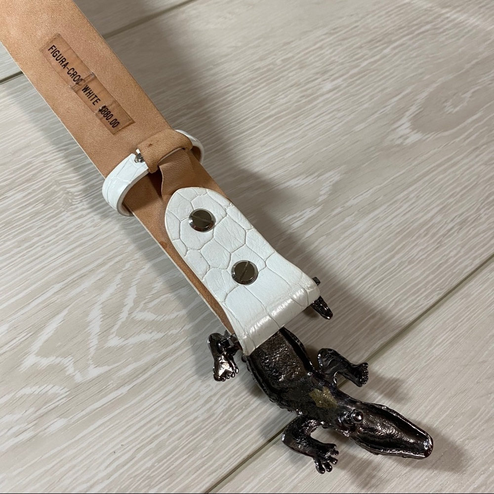 Ambrosi Abrianna white crocodile leather belt XS - Picture 8 of 16